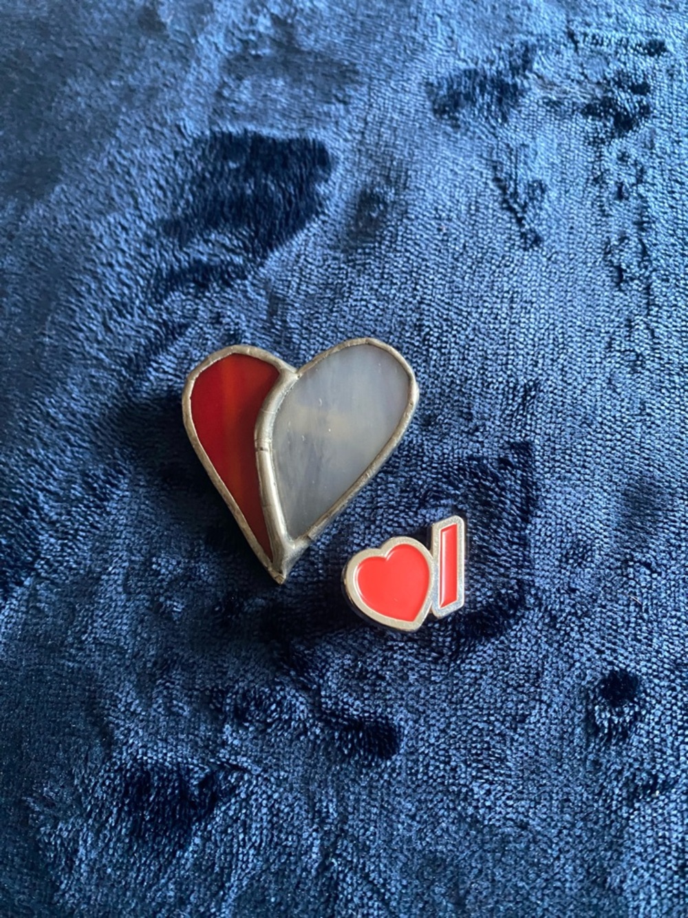 Heart Pin Set - Red and White Heart Pins